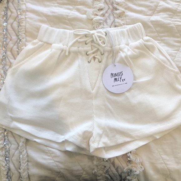Princess Polly Pants - Princess Polly lovers lane white shorts